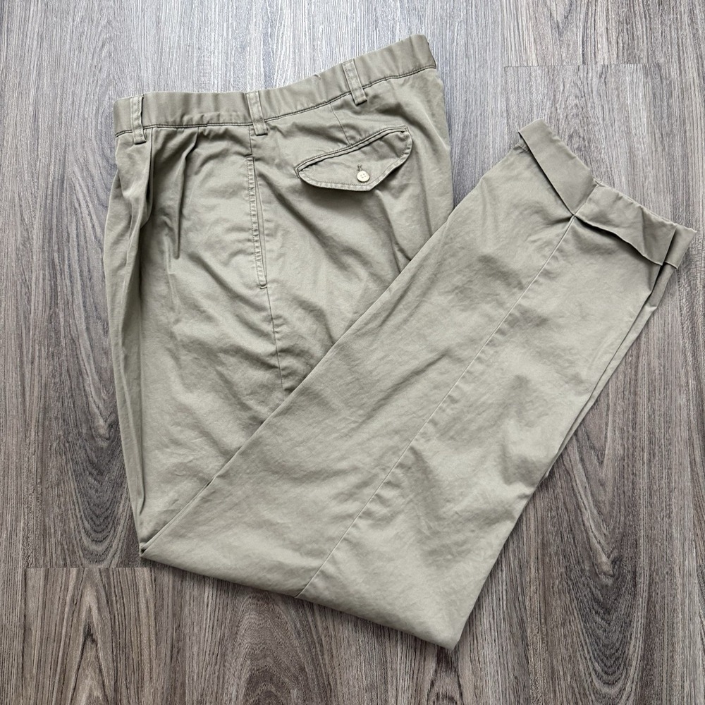 Polo Ralph Lauren Chino Pants Men 38(36)x32 Khaki Hammond Pleated Cotton Classic